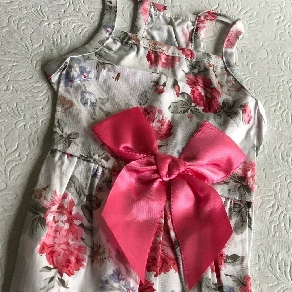CAT or Small Dog Floral Summer Dress with Bow tie- NEW